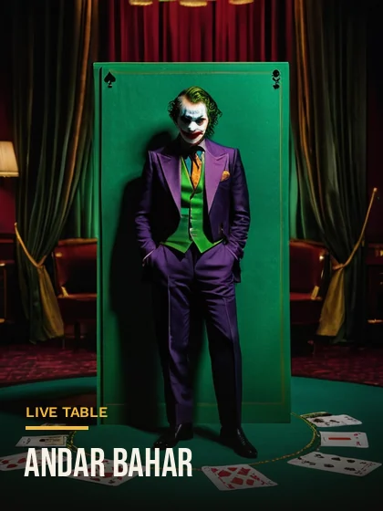 Andar Bahar joker card standing on the FairPlay layout