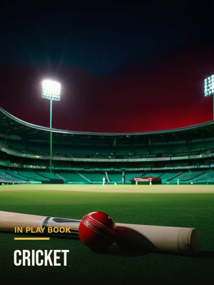 Floodlit ground behind the FairPlay in-play cricket book